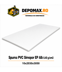 Placa rigida PVC Simopor EP Alb 0.45 g/cm3, 10x2030x3050 mm
